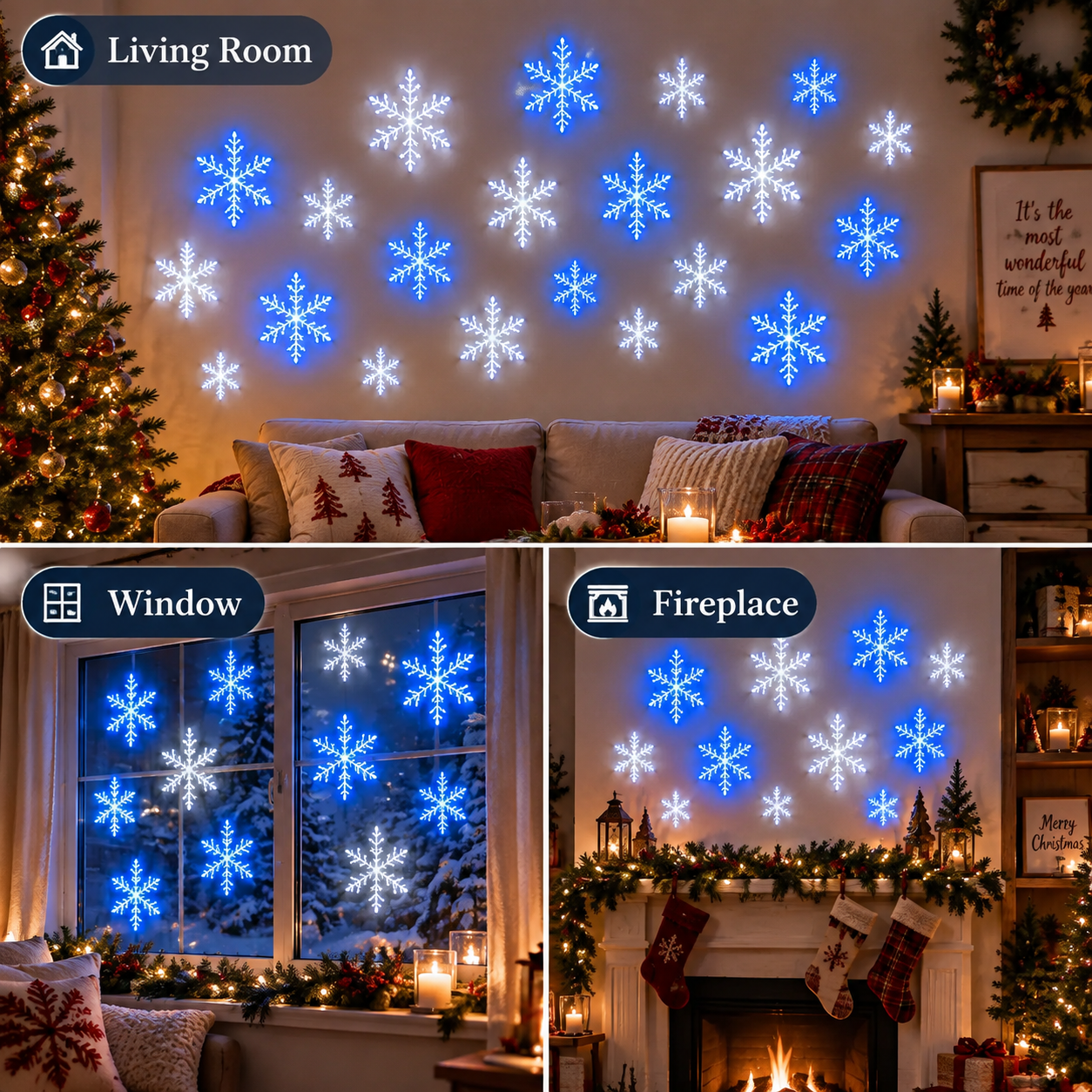 Christmas Snowflake Wall Decoration Home Scene