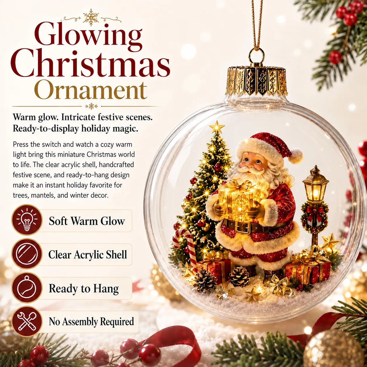 ✨ Buy More, Save More! ✨ 🎄 Light Up Your Christmas with Our Glowing Ornaments 🎅