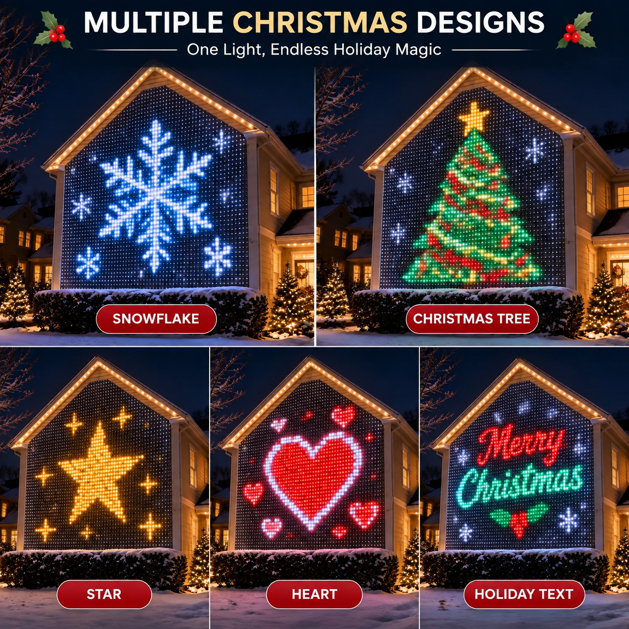Different Christmas LED Curtain Light Designs