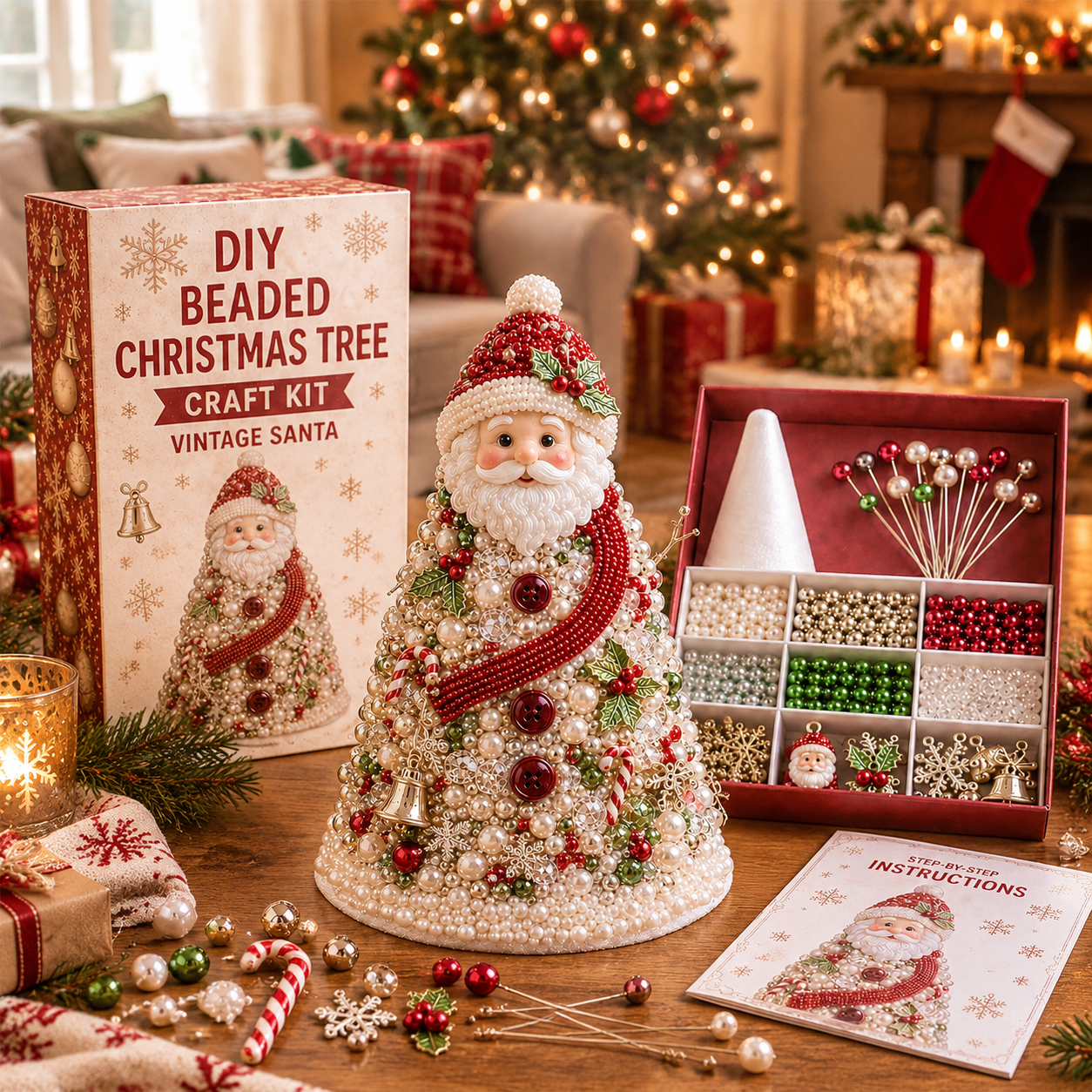 DIY Holiday Push Pin Bead Art Kit