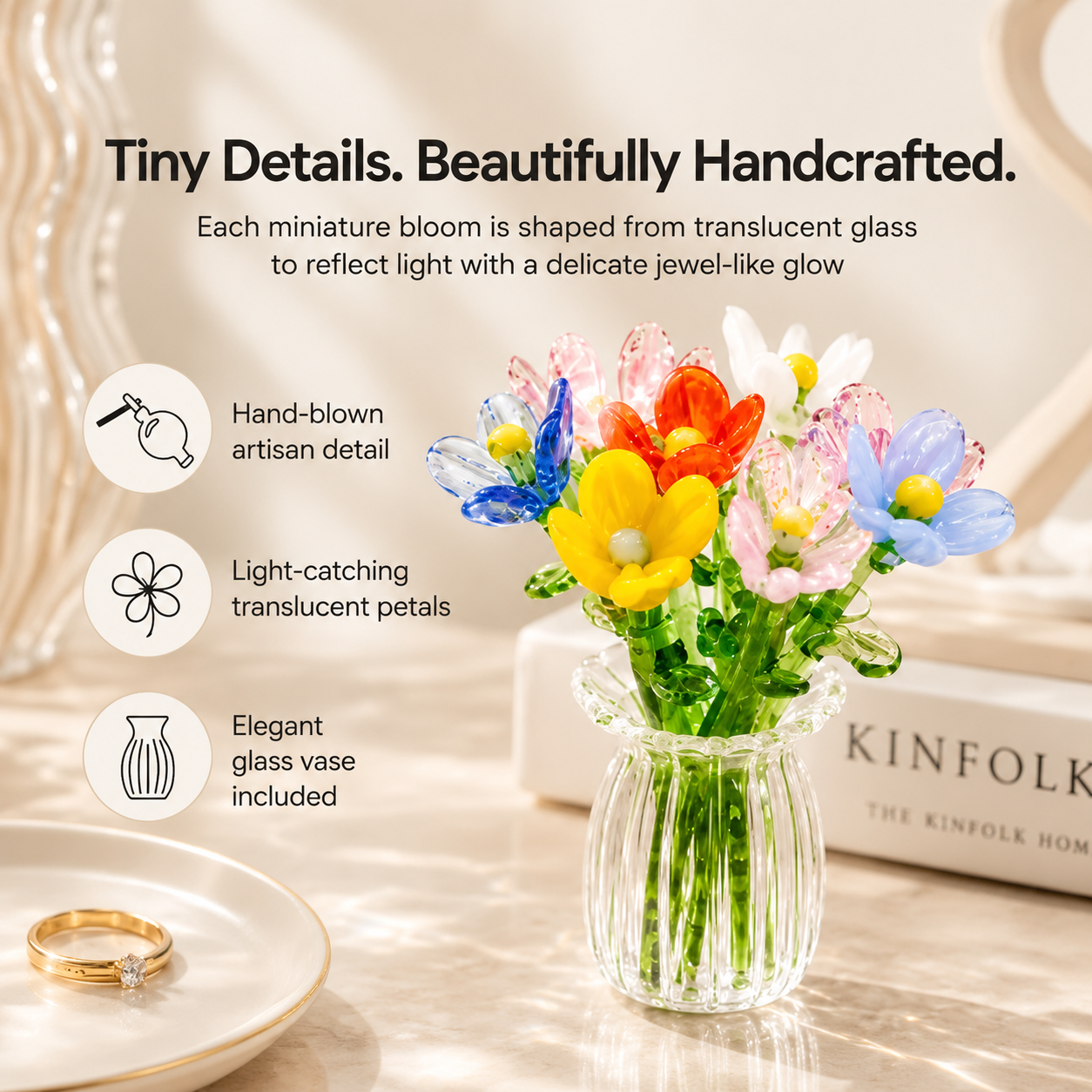 Miniature Glass Flower Set
