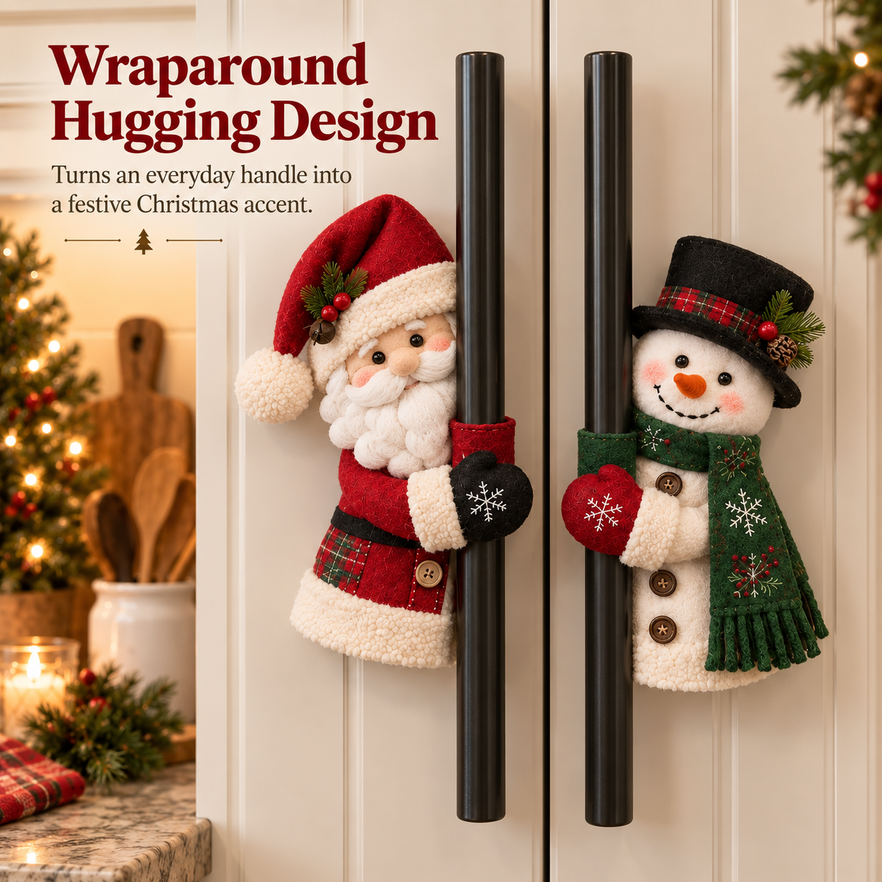 Christmas Santa & Snowman Handle Huggers