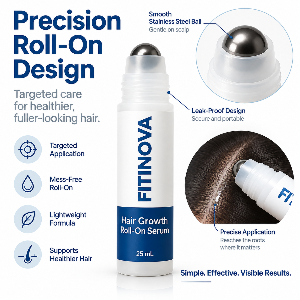 Hair roll on applicator design