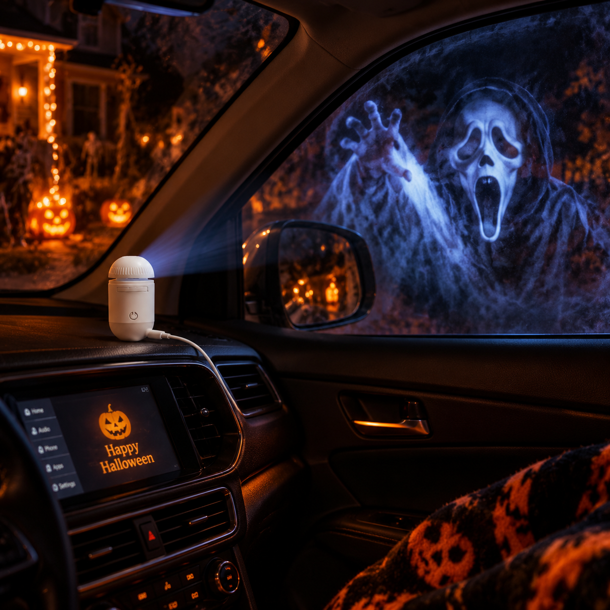 Ghost projection on car window