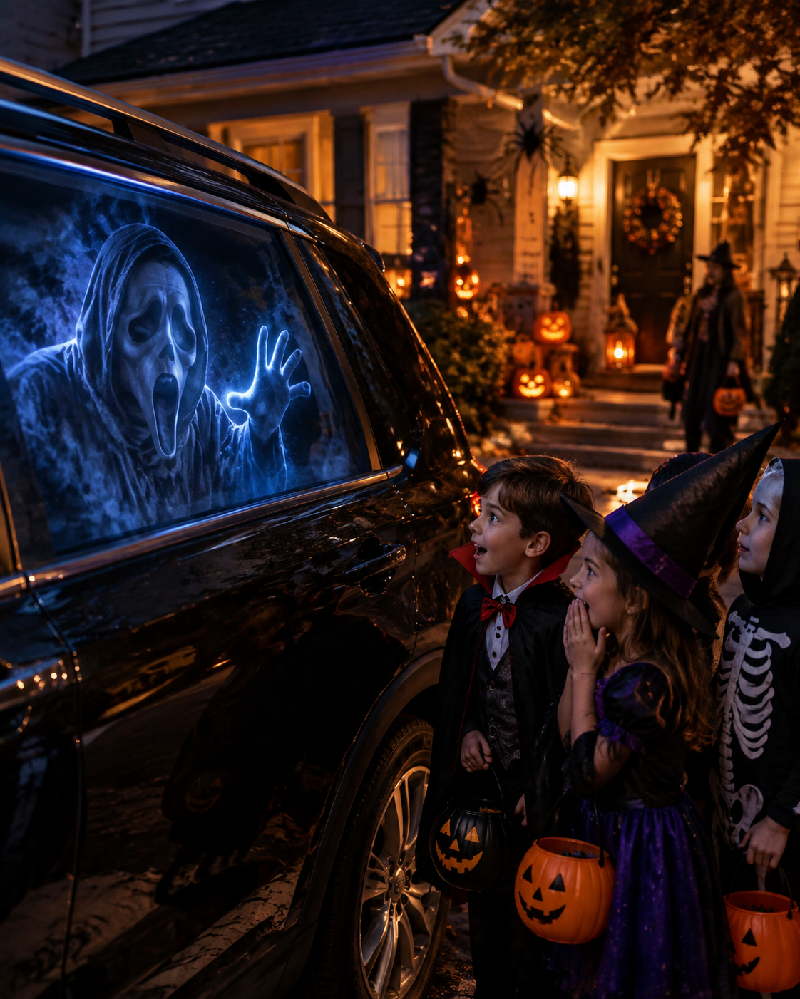 Trick or treat car decoration