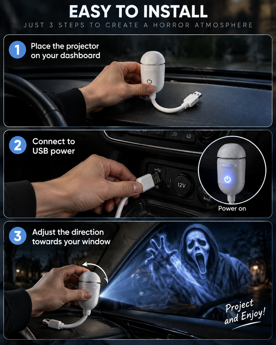 USB ghost projector setup