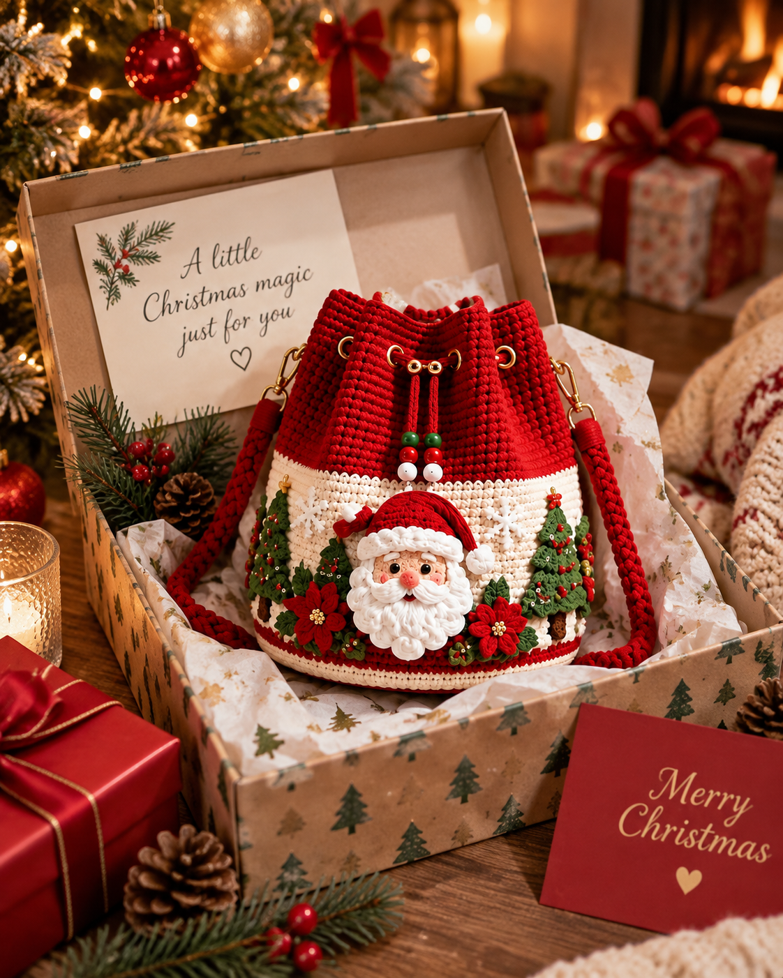 Christmas crochet purse gift