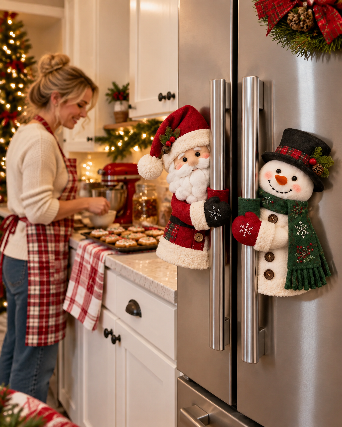 Christmas Santa Snowman Handle Huggers