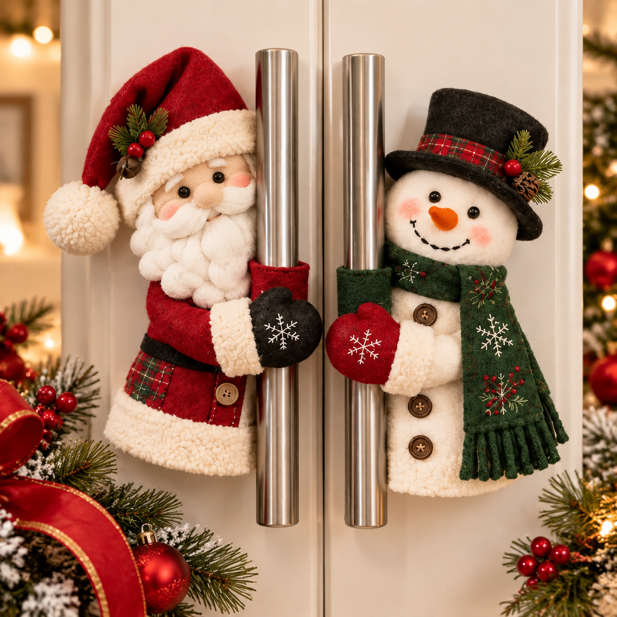 Santa Snowman Handle Huggers Set