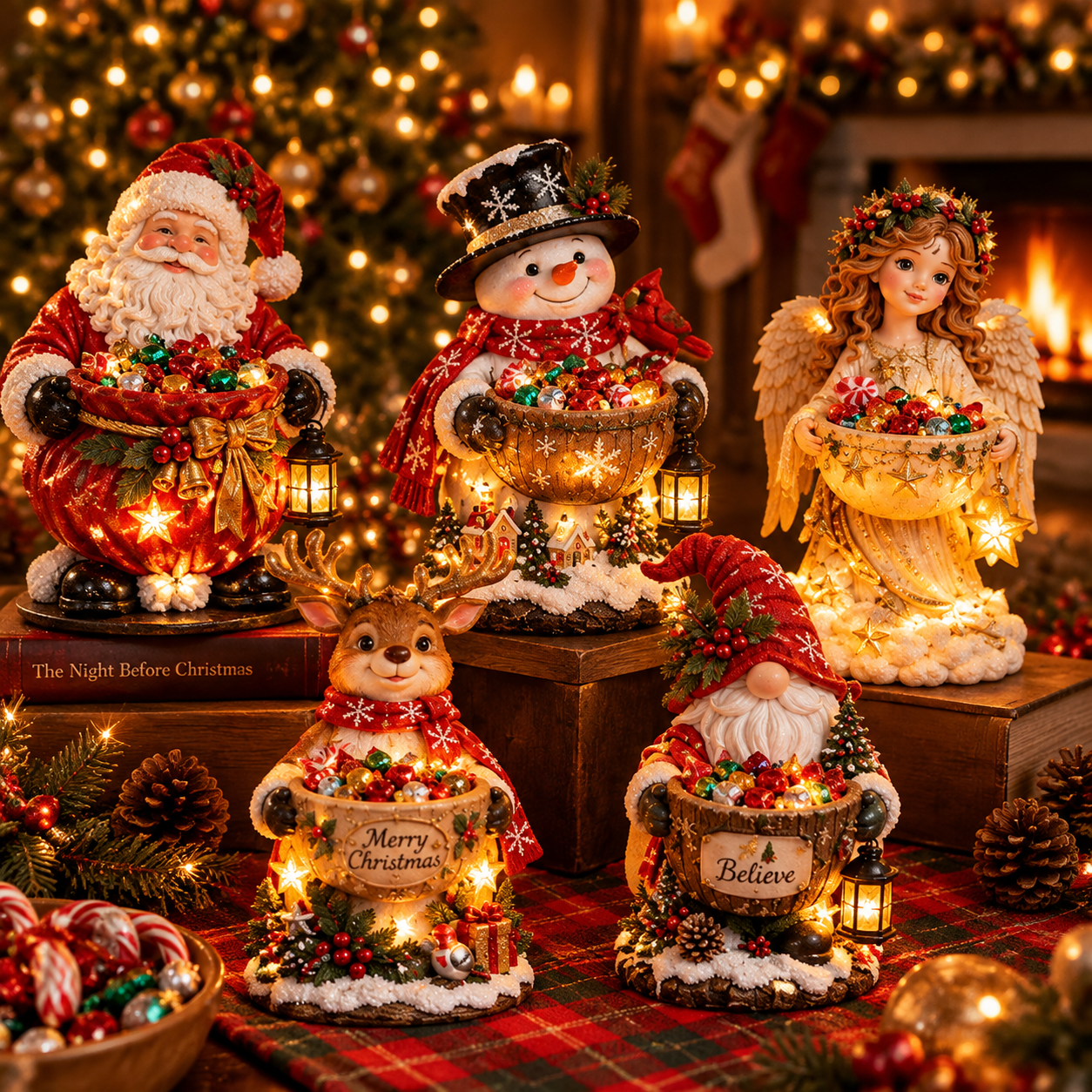 LED Christmas Candy Bowl Light