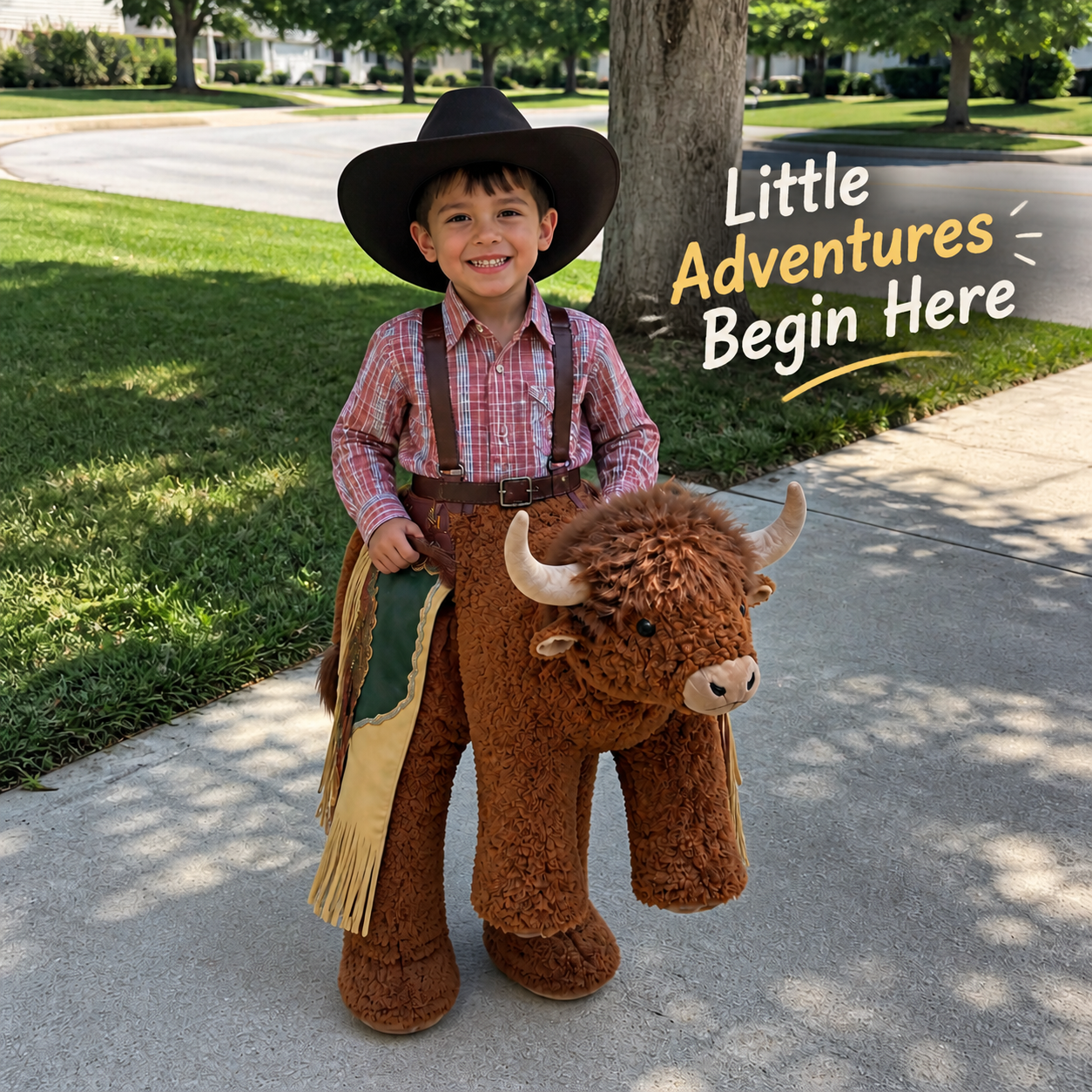 Kids Ride-On Plush Rodeo Cow 🤠