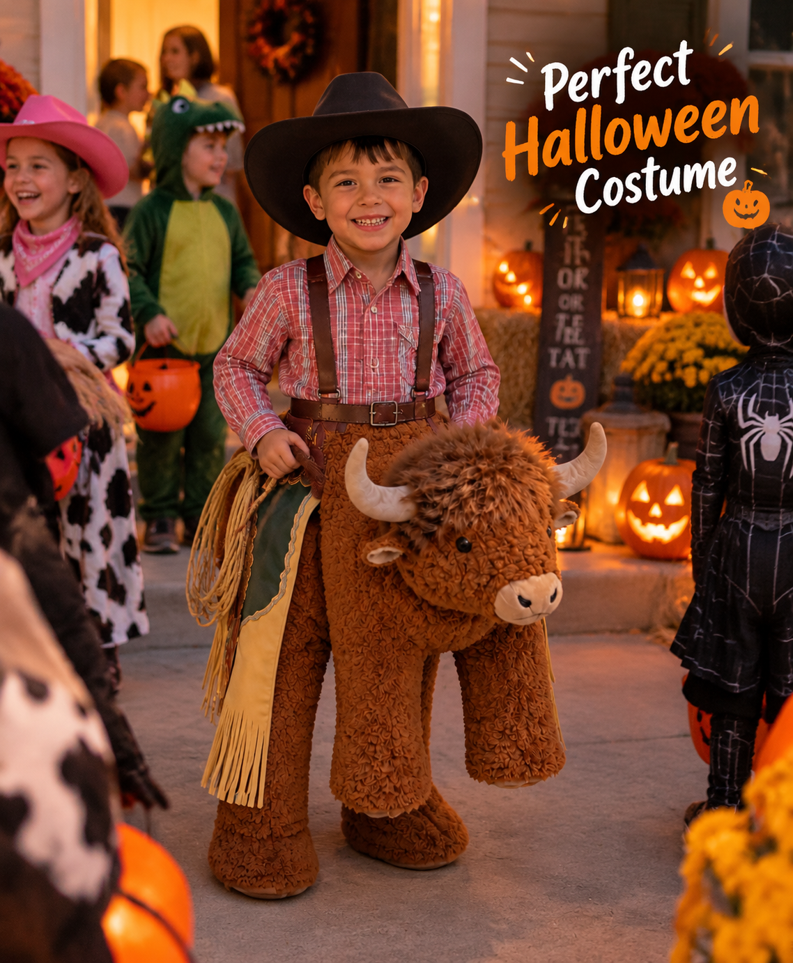 Kids Ride-On Plush Rodeo Cow 🤠