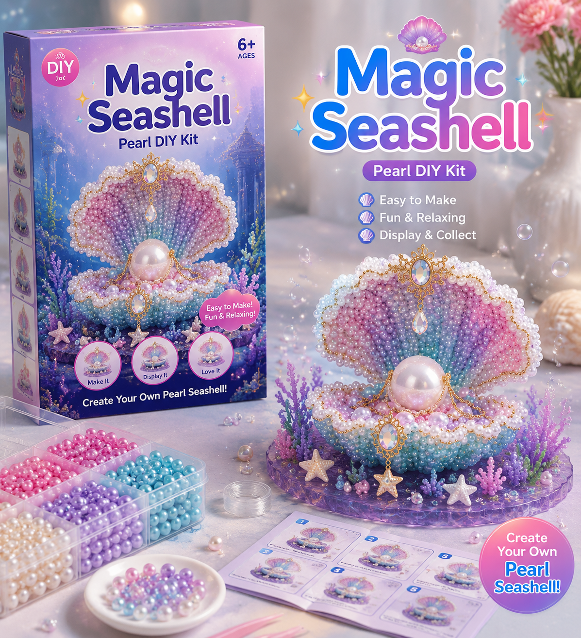 🐚 12 Magical Ocean Friends DIY Kit – Create Your Own Adorable Sea Creatures