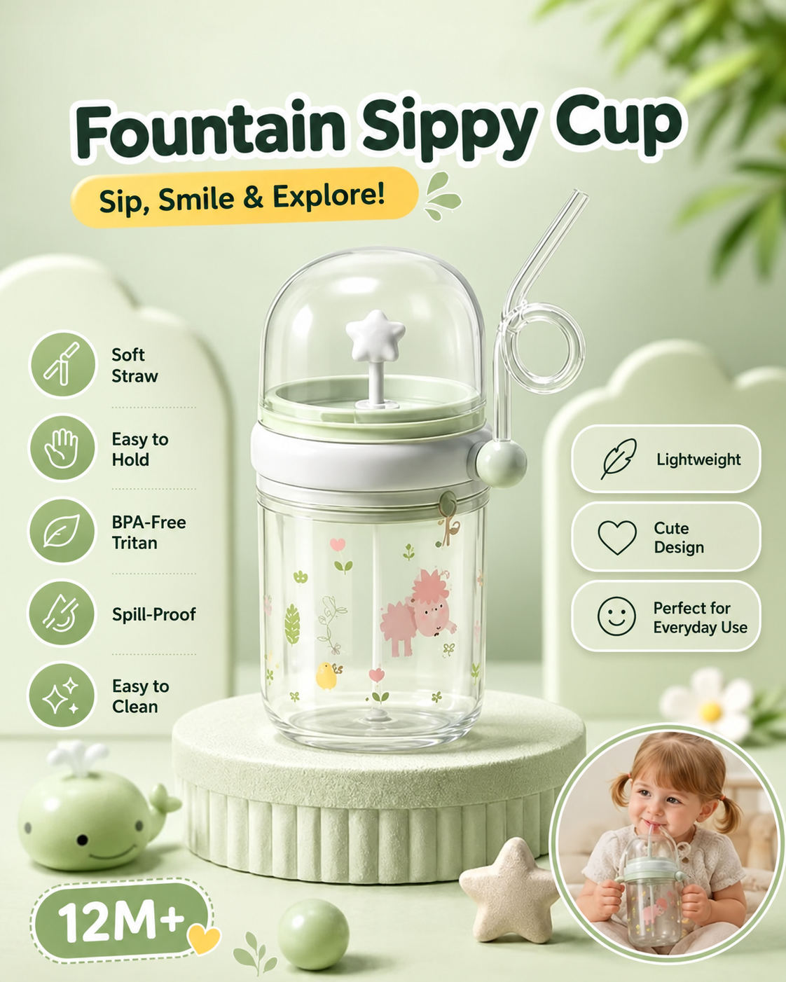 Whale Fun Fountain Sippy Cup