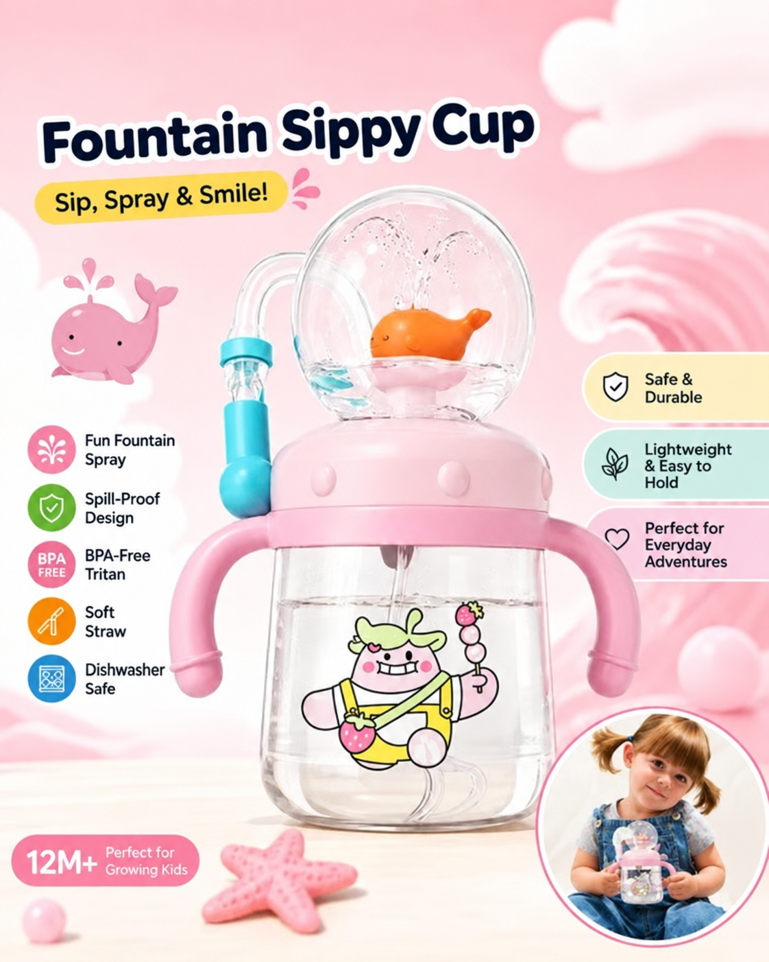 Whale Fun Fountain Sippy Cup