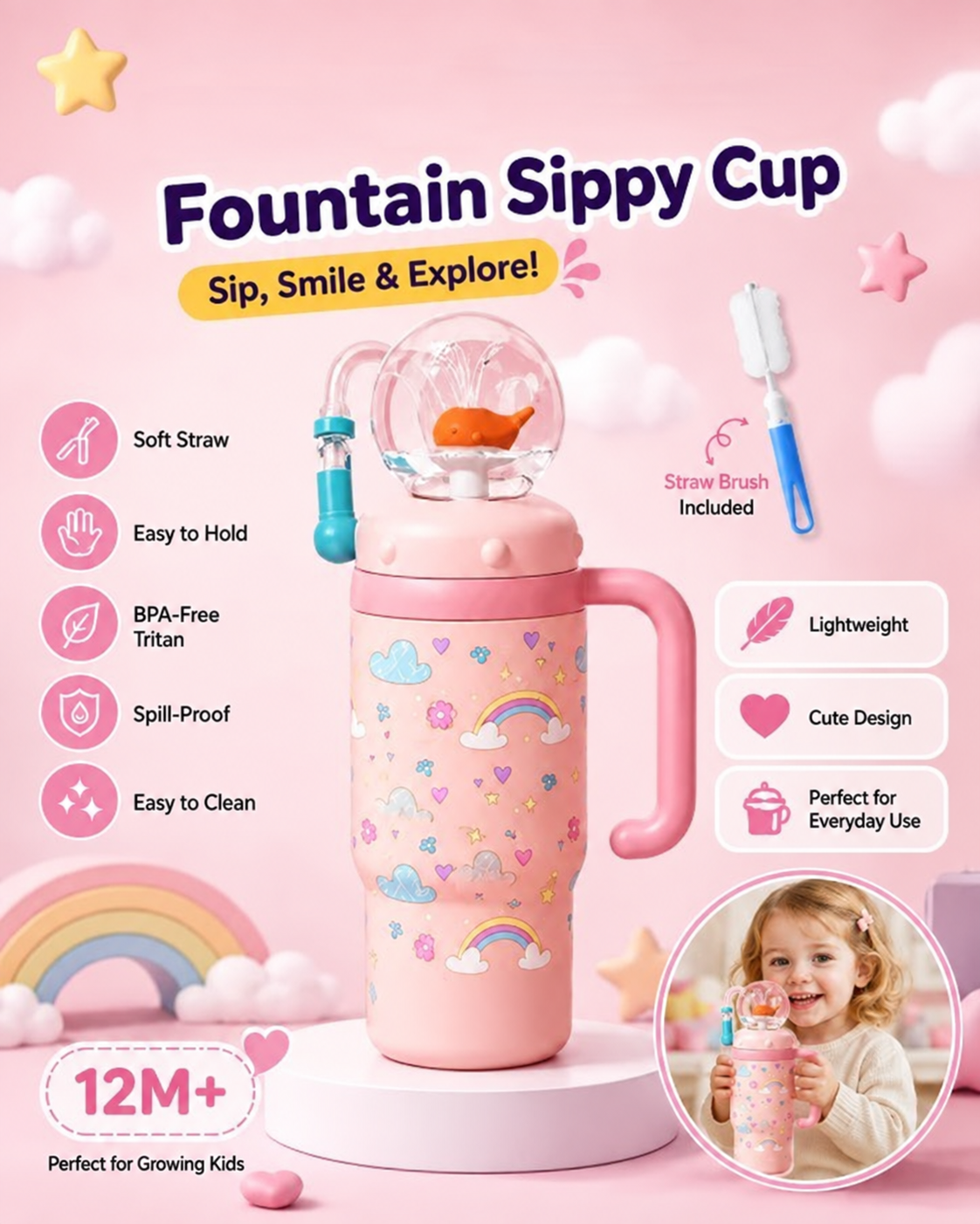Whale Fun Fountain Sippy Cup