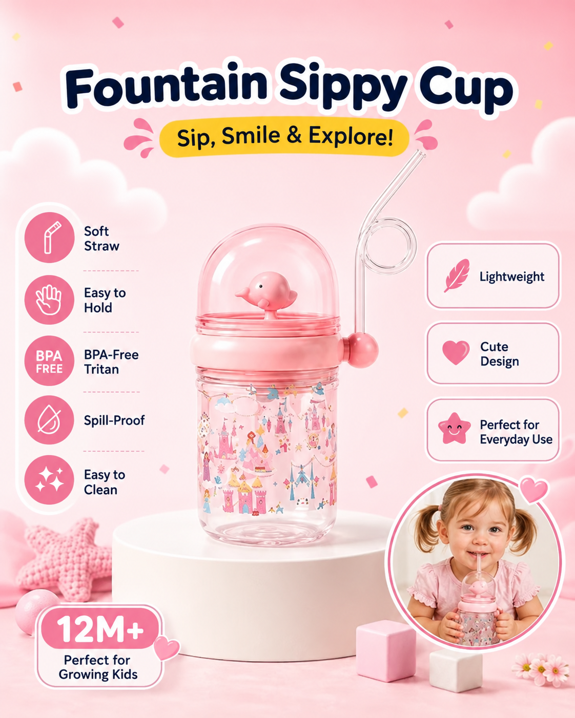 Whale Fun Fountain Sippy Cup
