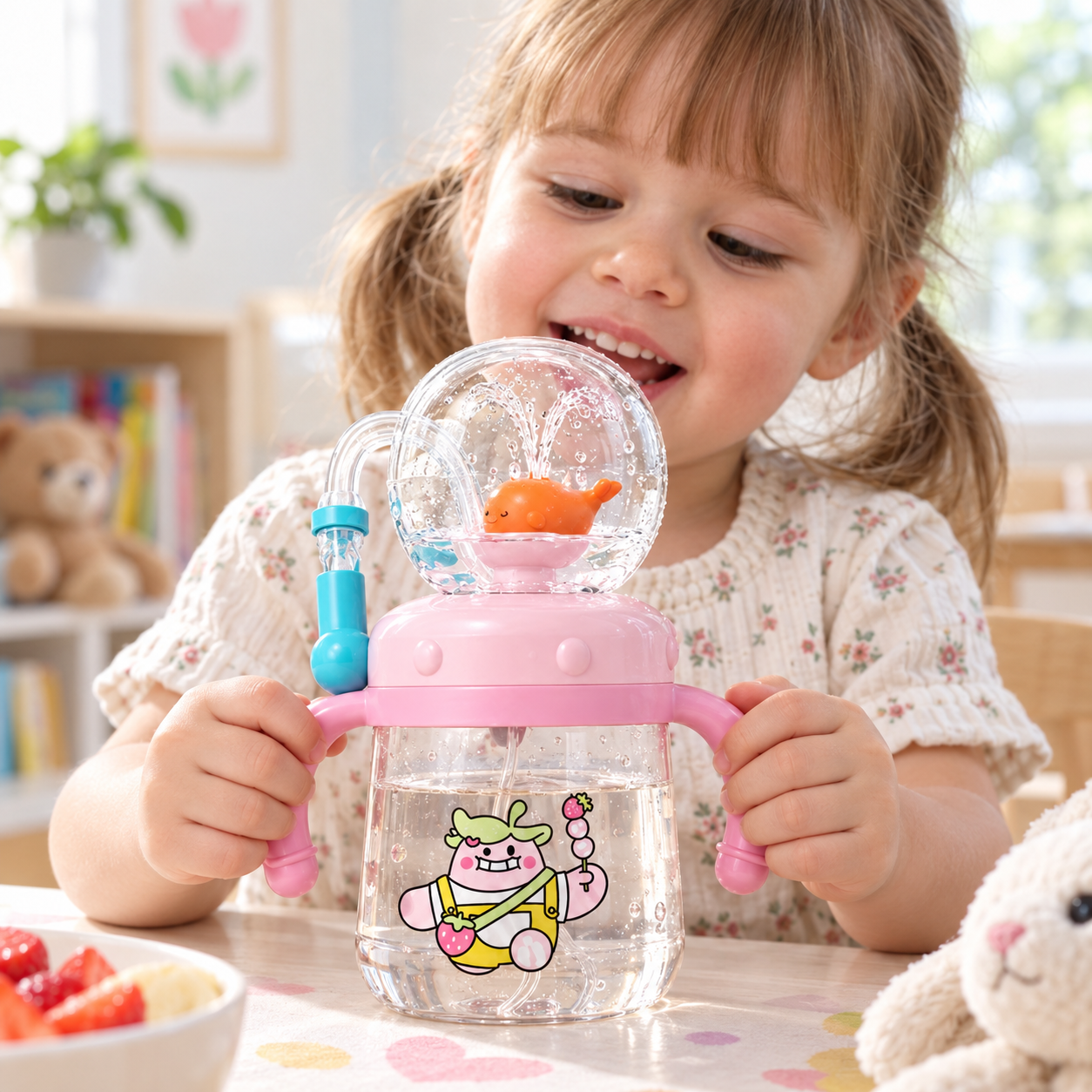 Toddler drinking water