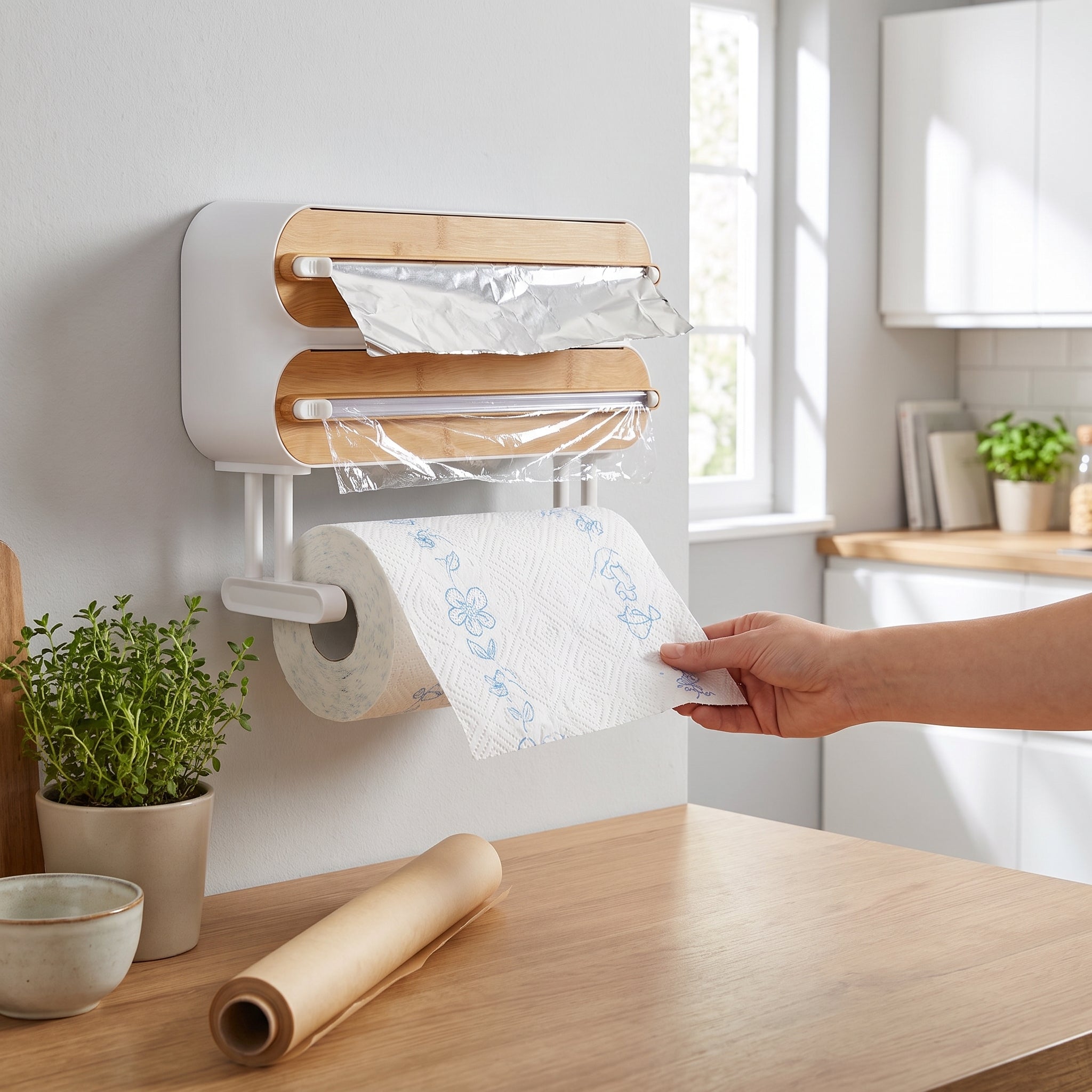 3-in-1 Magnetic Kitchen Wrap Organizer & Cutter