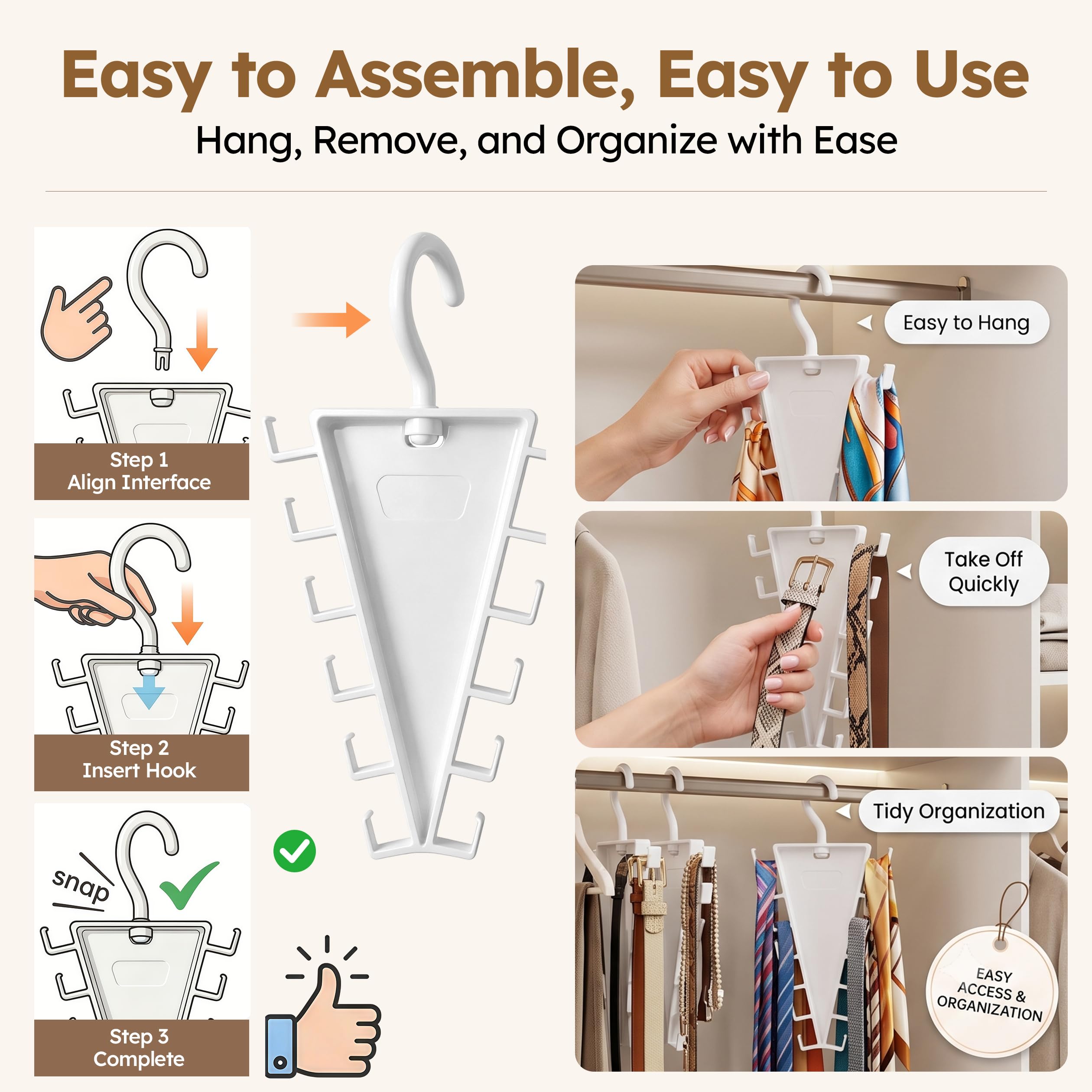 How to assemble and use V-shaped closet organizer