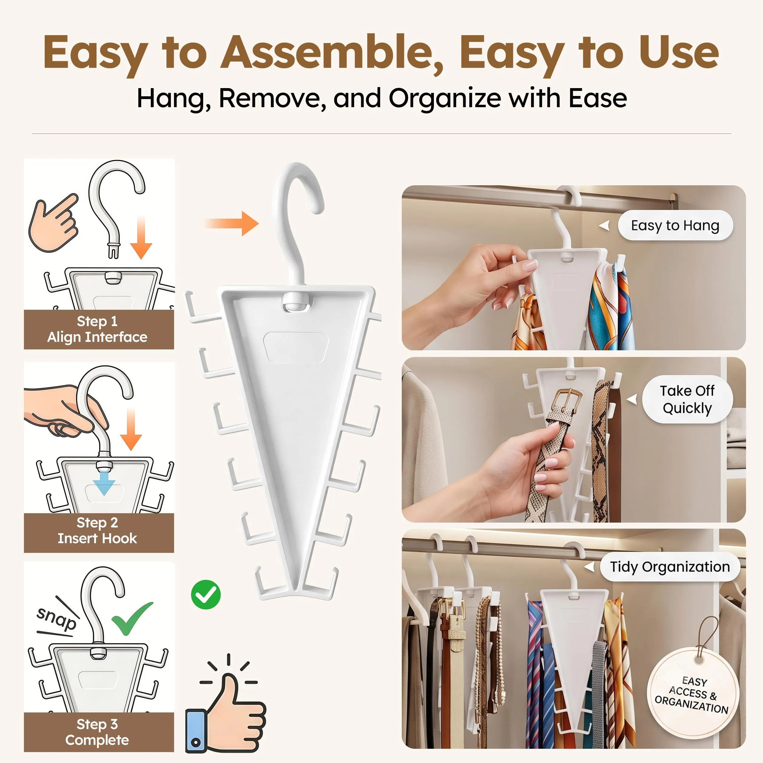 V-Shaped Double-Sided Closet Organizer Hanger