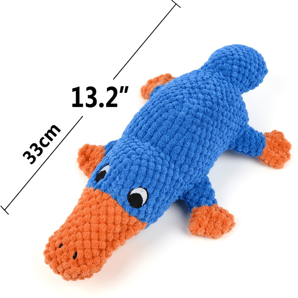 Tough Squeaky Plush Dog Chew Toy, Crinkle Animal Toy for Aggressive Chewers