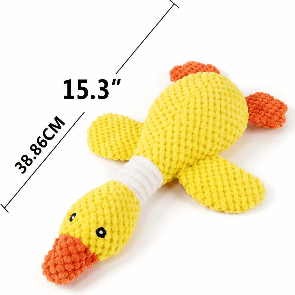 Tough Squeaky Plush Dog Chew Toy, Crinkle Animal Toy for Aggressive Chewers