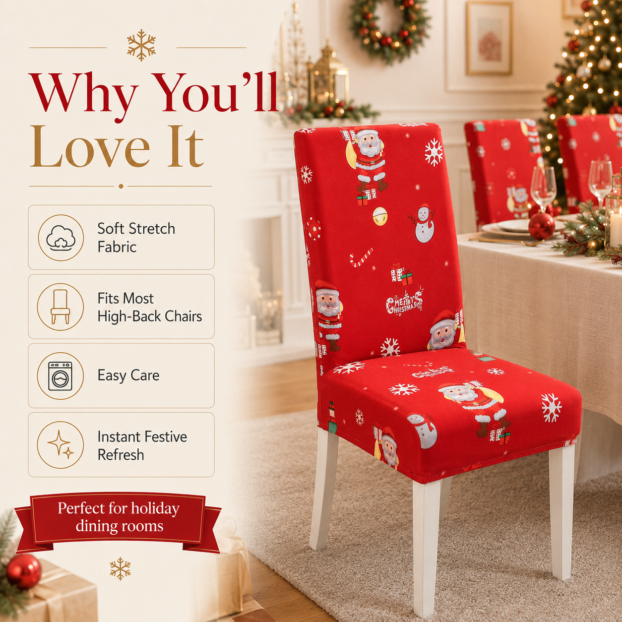 Christmas dining chair cover key benefits