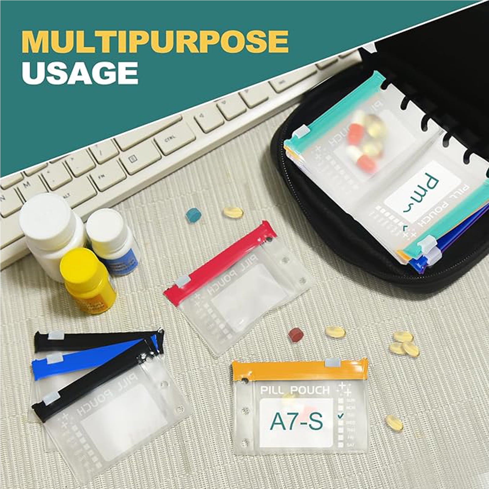 Individual removable medication storage pouches