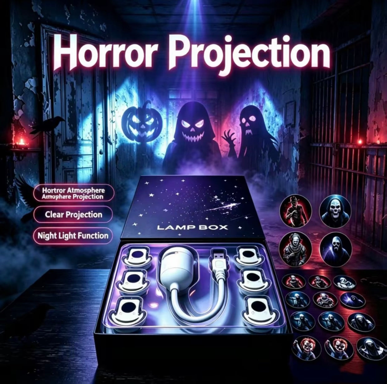 🎃👻Halloween Ghost Projector Night Light