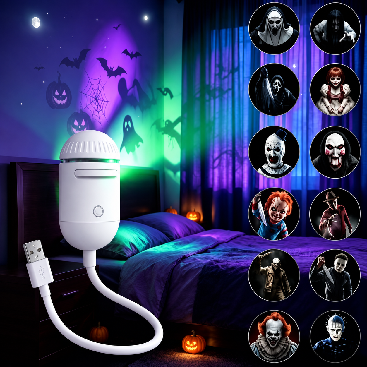 🎃👻Halloween Ghost Projector Night Light