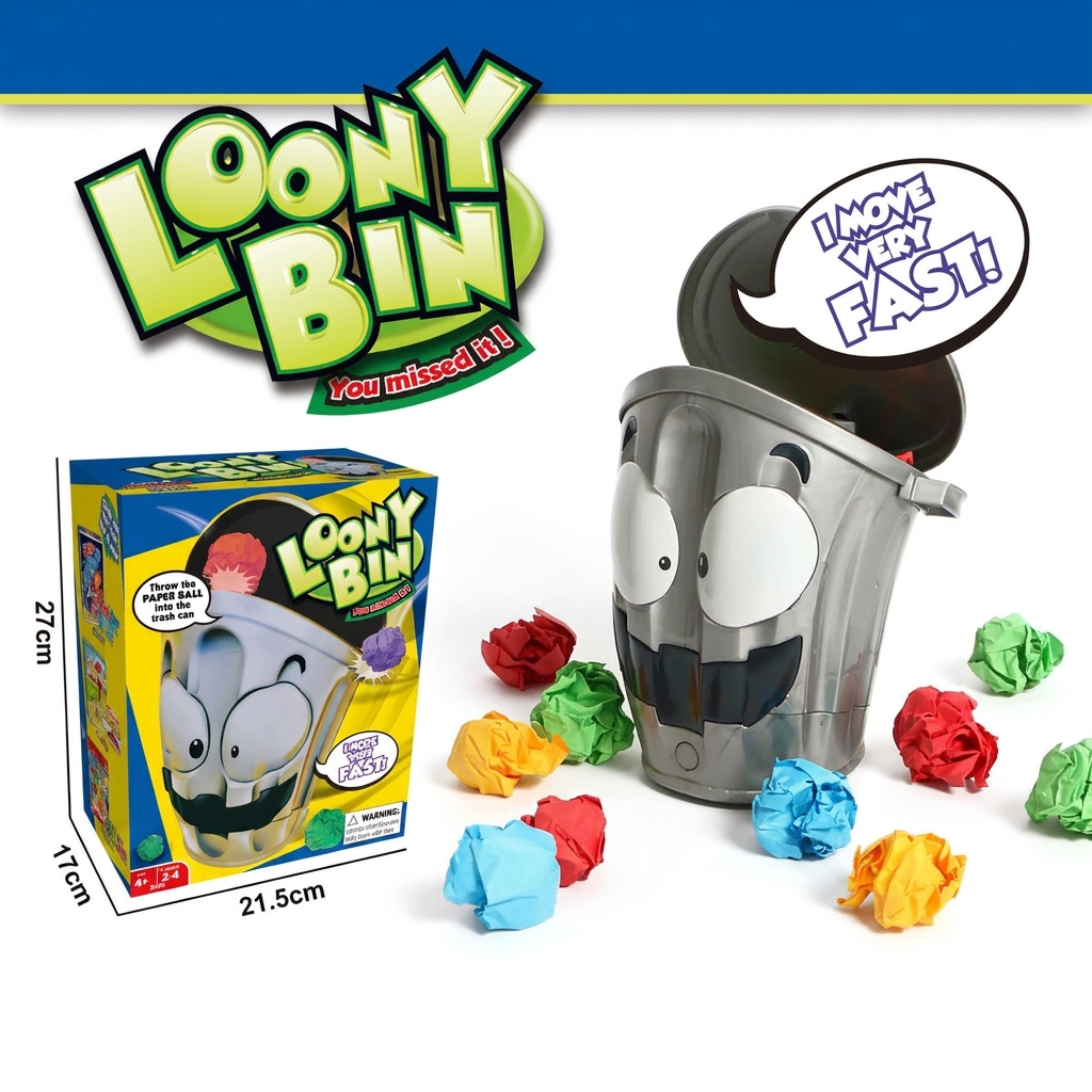 🗑️Electric Crazy Trash Can Game – Interactive Shooting Toy for Kids & Adults, Funny Stress Relief Indoor Family Game