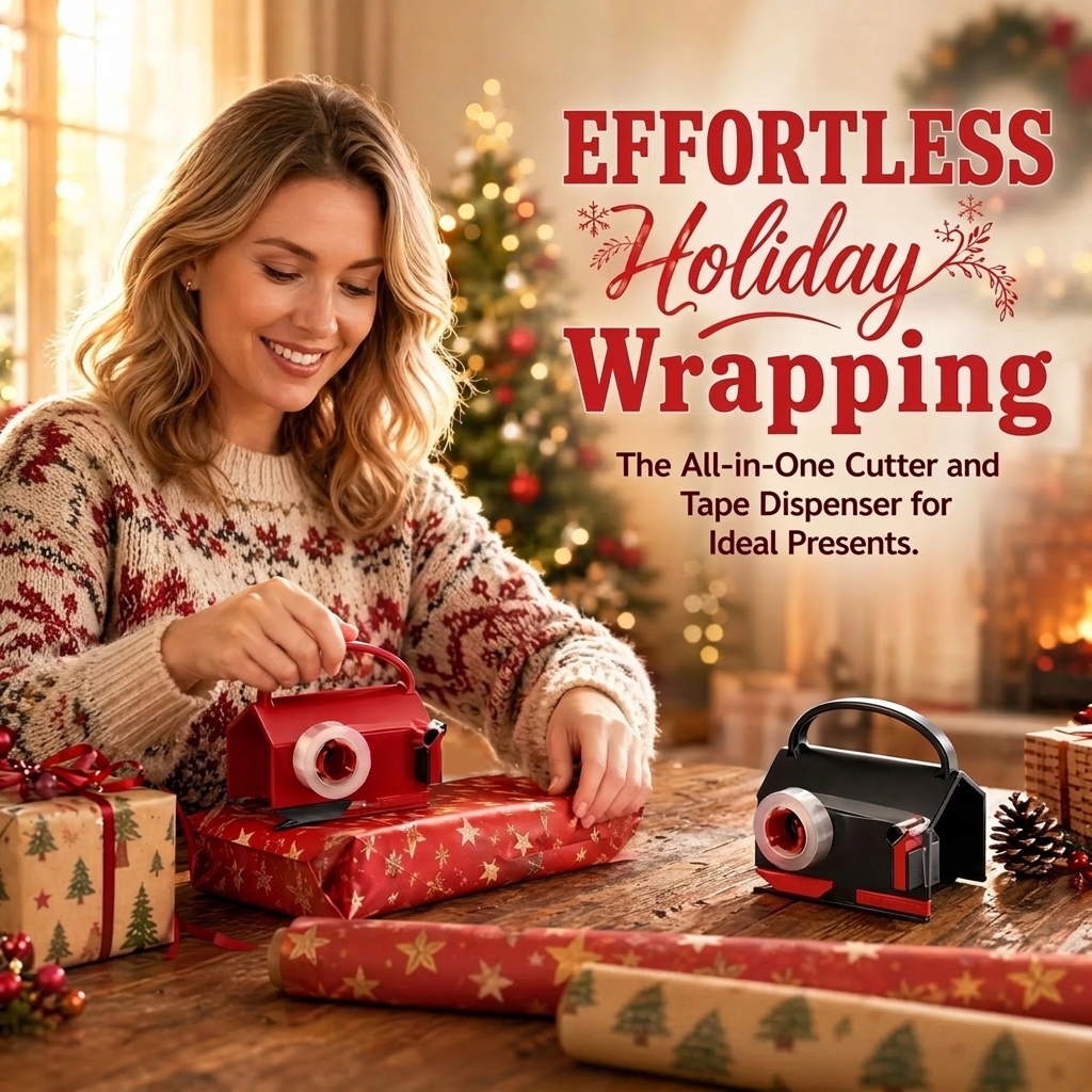 🎄Wrapping Paper Cutter Tool – Easy Slide Gift Wrap Cutter with Handle for Christmas, Birthday & DIY Crafts