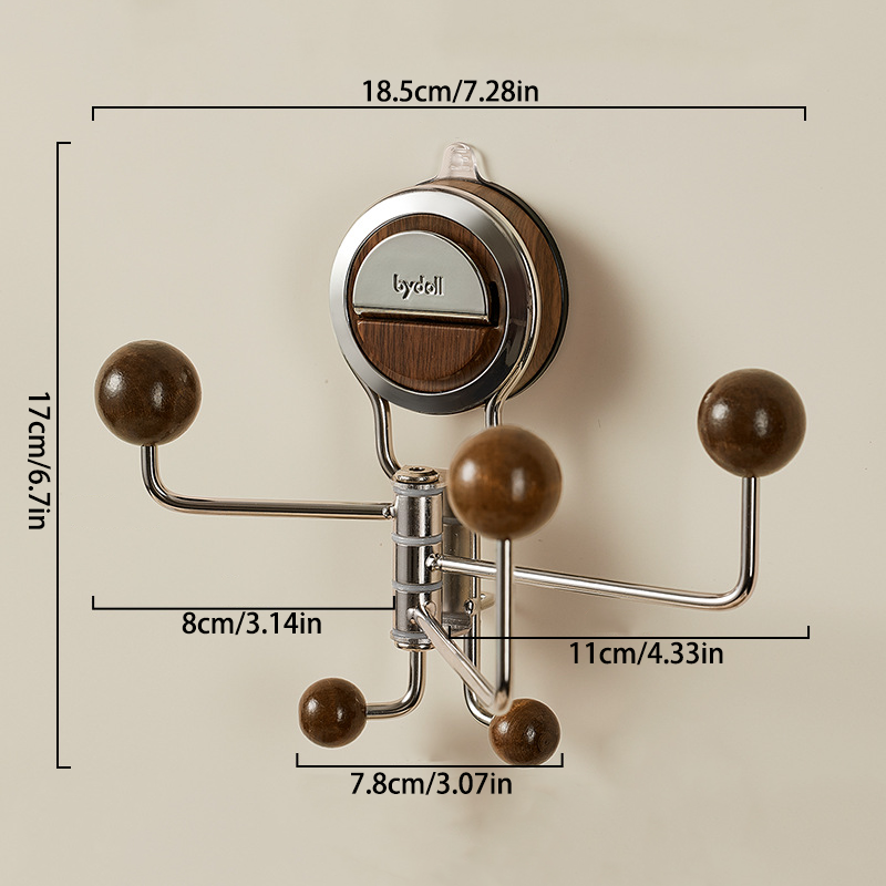 No-Drill Rotating Suction Hook Organizer