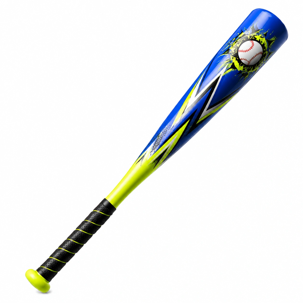 Aluminiowy kij baseballowy niebiesko-żółty-DECORLIXA