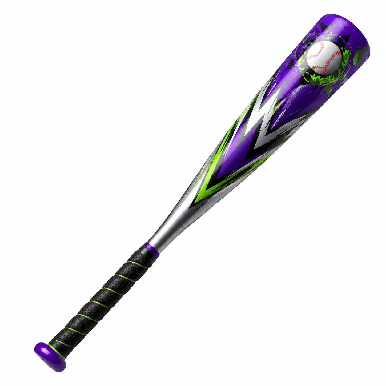 Fioletowo-zielony kij baseballowy dla dorosłych-DECORLIXA