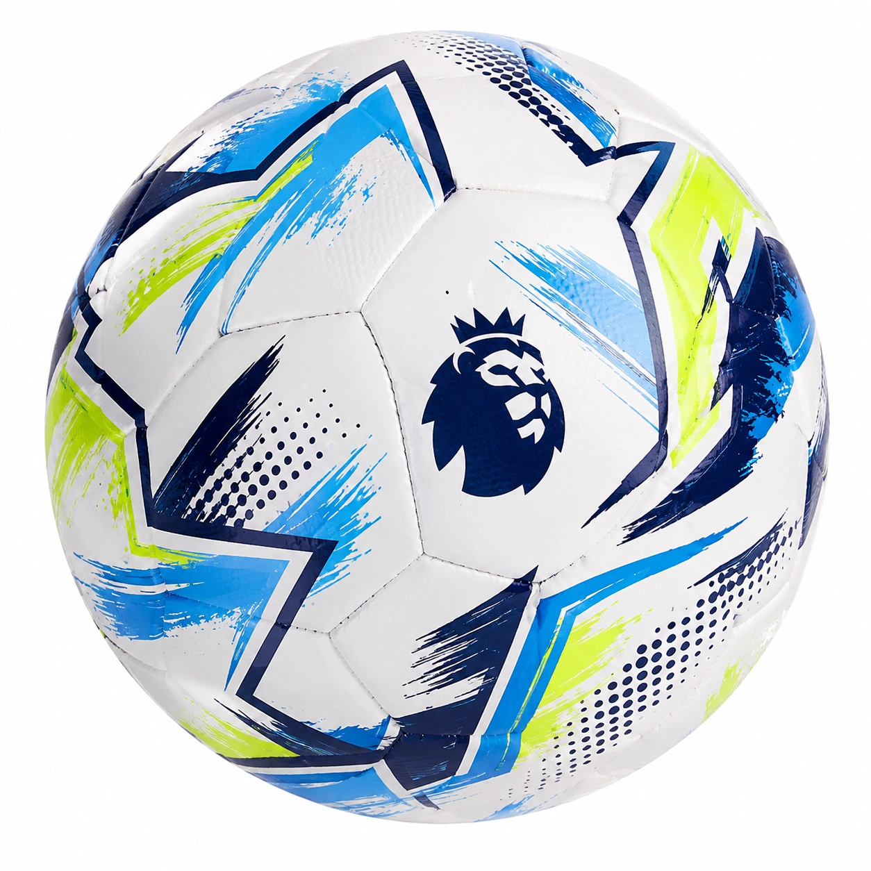 Piłka nożna Premier League rozmiar 5 biało-niebiesko-zielona-DECORLIXA