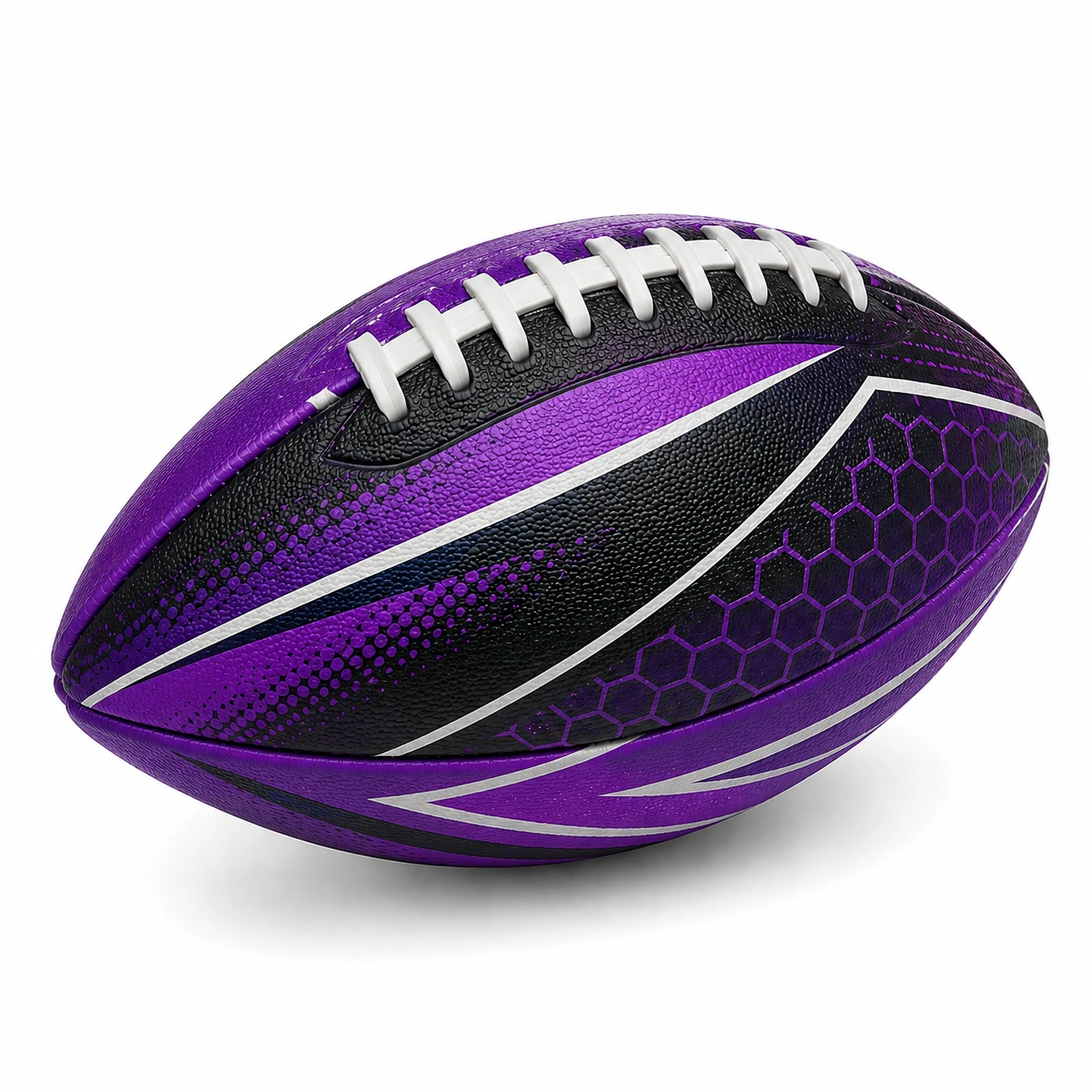 Piłka do rugby 22 cm fioletowo-czarna-DECORLIXA
