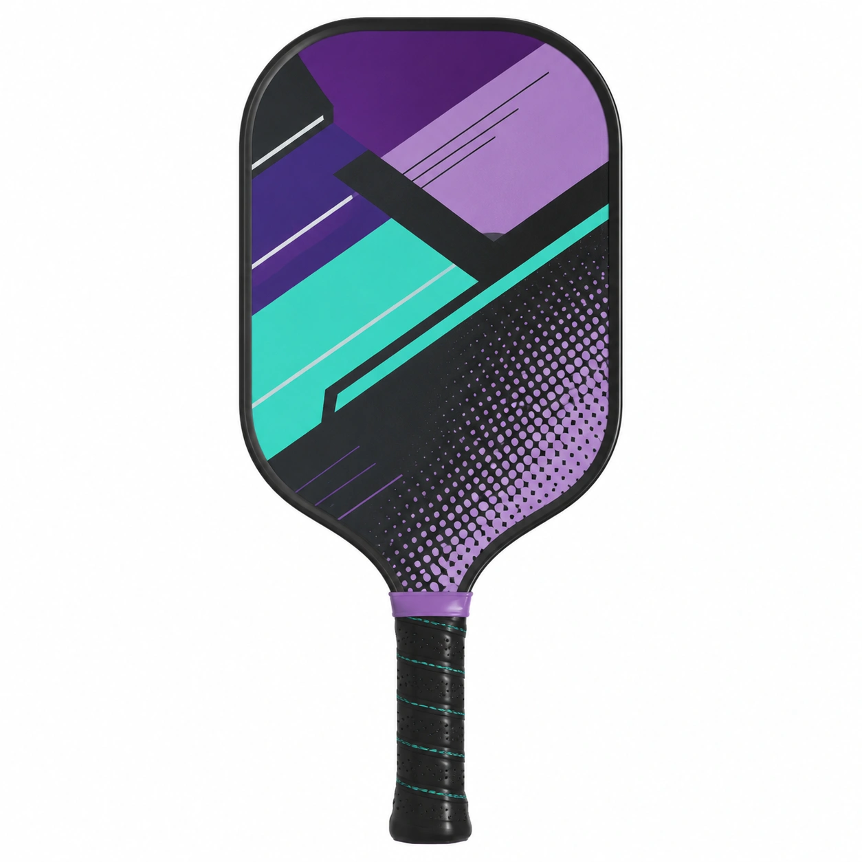 Lekka rakieta pickleball fioletowo-miętowo-czarna-DECORLIXA