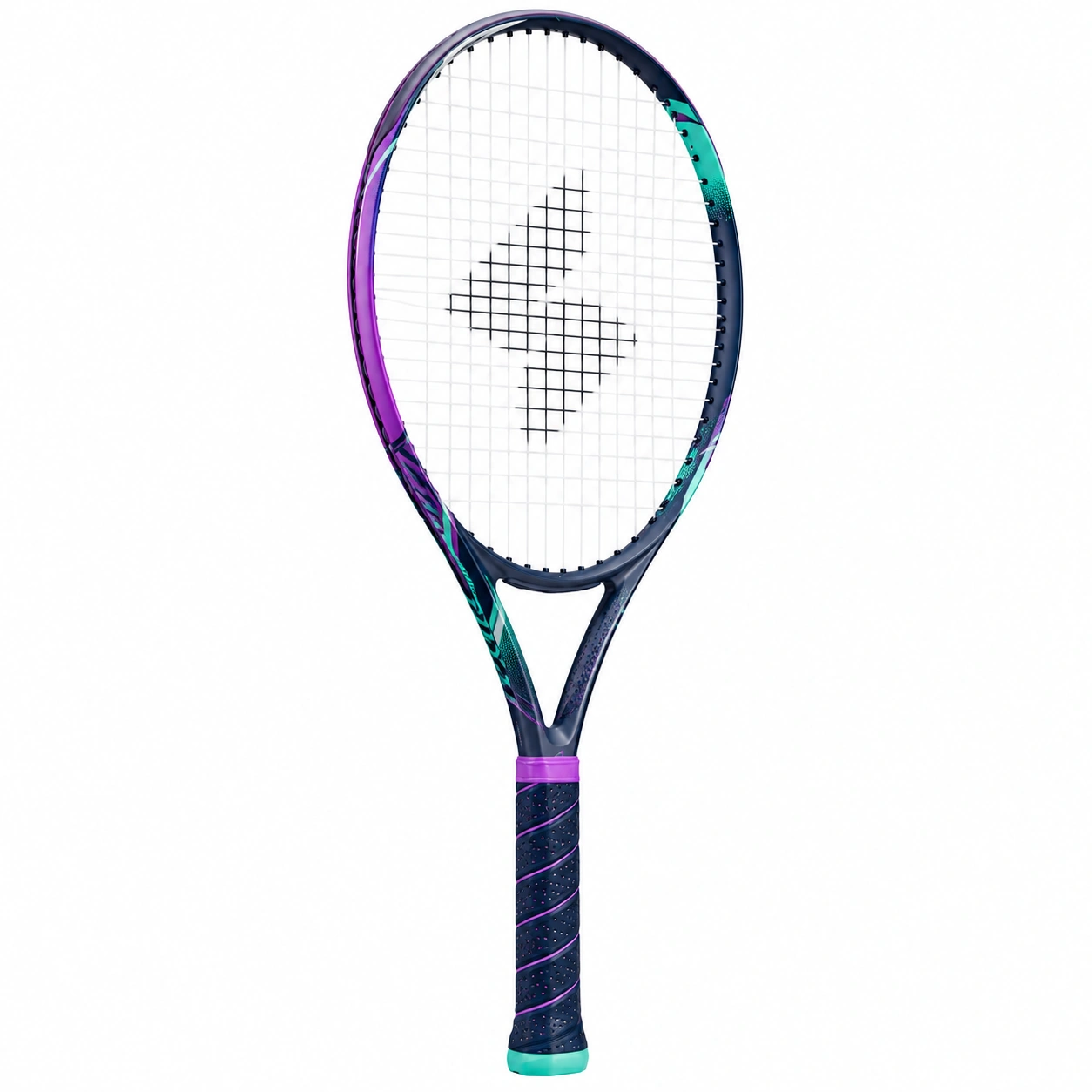 Rakieta tenisowa 68 cm fioletowo-niebiesko-zielona-DECORLIXA