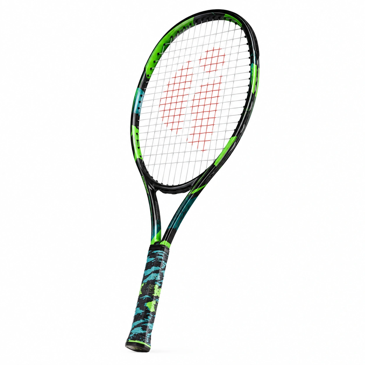 Rakieta tenisowa czarno-zielono-niebieska 68 cm-DECORLIXA
