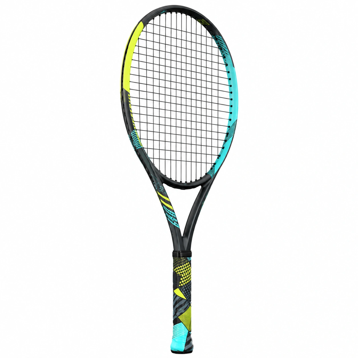 Rakieta tenisowa czarno-żółto-niebieska 68 cm-DECORLIXA