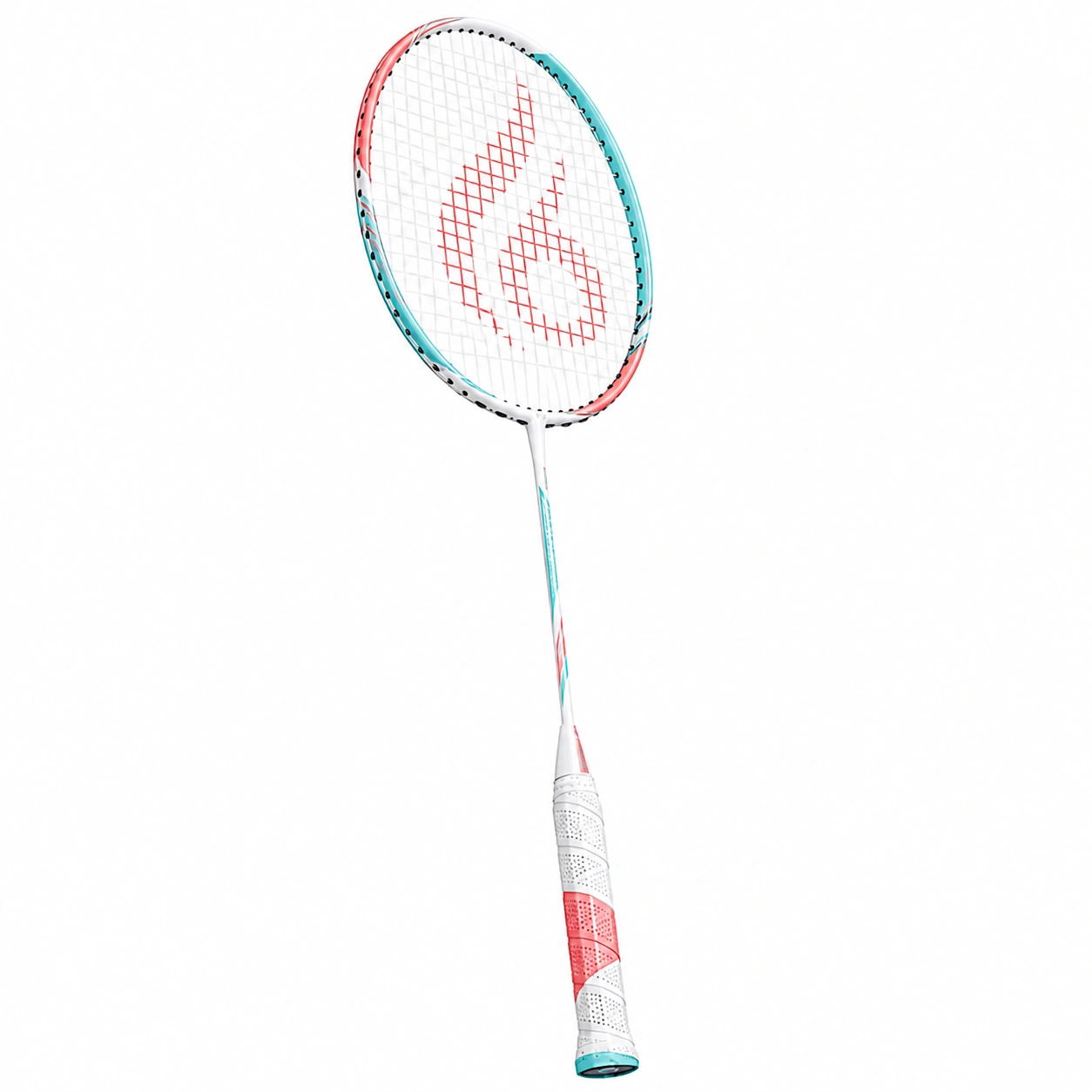 Lekka rakieta do badmintona 68cm biało-czerwono-turkusowa-DECORLIXA