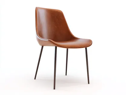 Silla de comedor tapizada 52x58x84 cm - marrón y negro - asiento envolvente y diseño moderno-Veramiloft