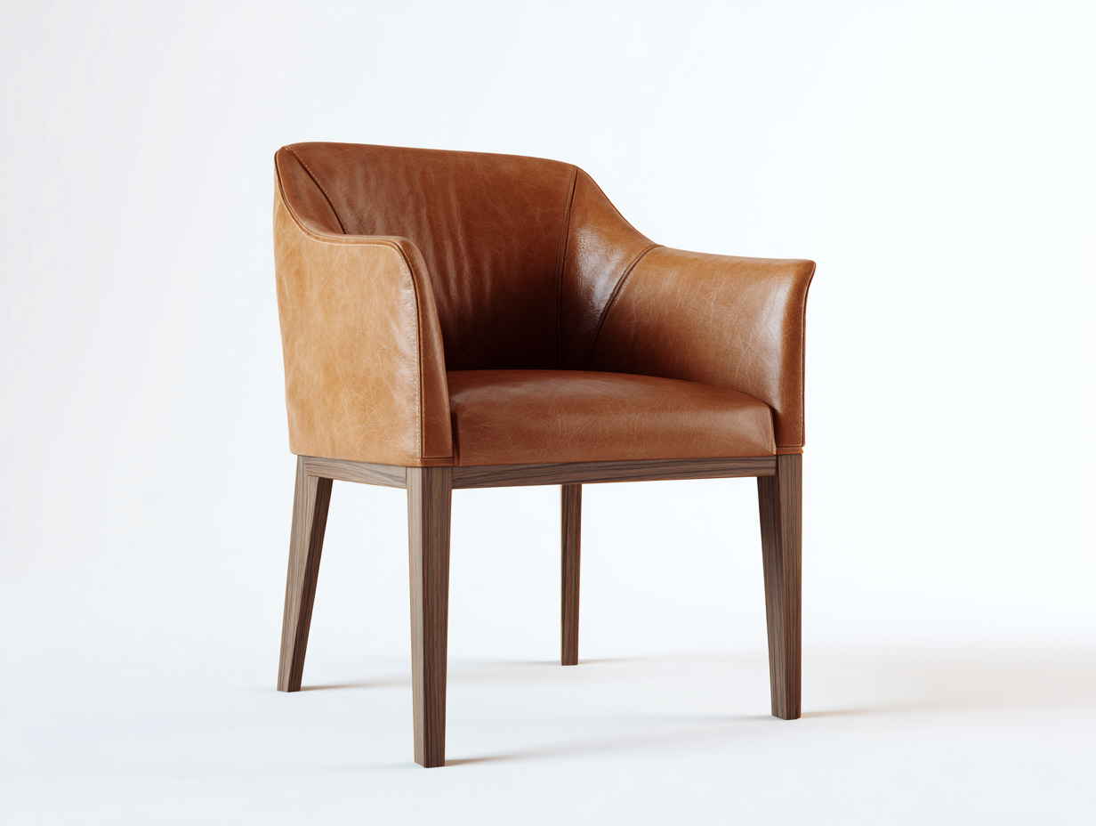Sillas de comedor tapizadas de piel sintética 58x60x82 cm marrón claro-nogal estilo moderno-Veramiloft