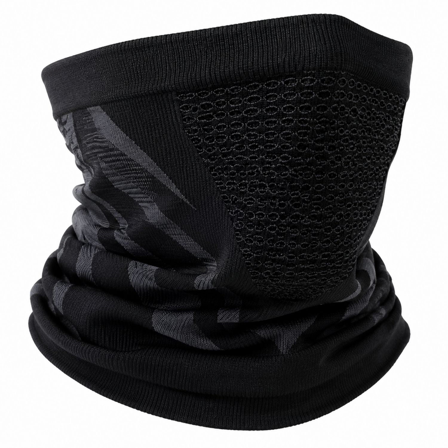 Scaldacollo Traspirante Nero con Design a Rete