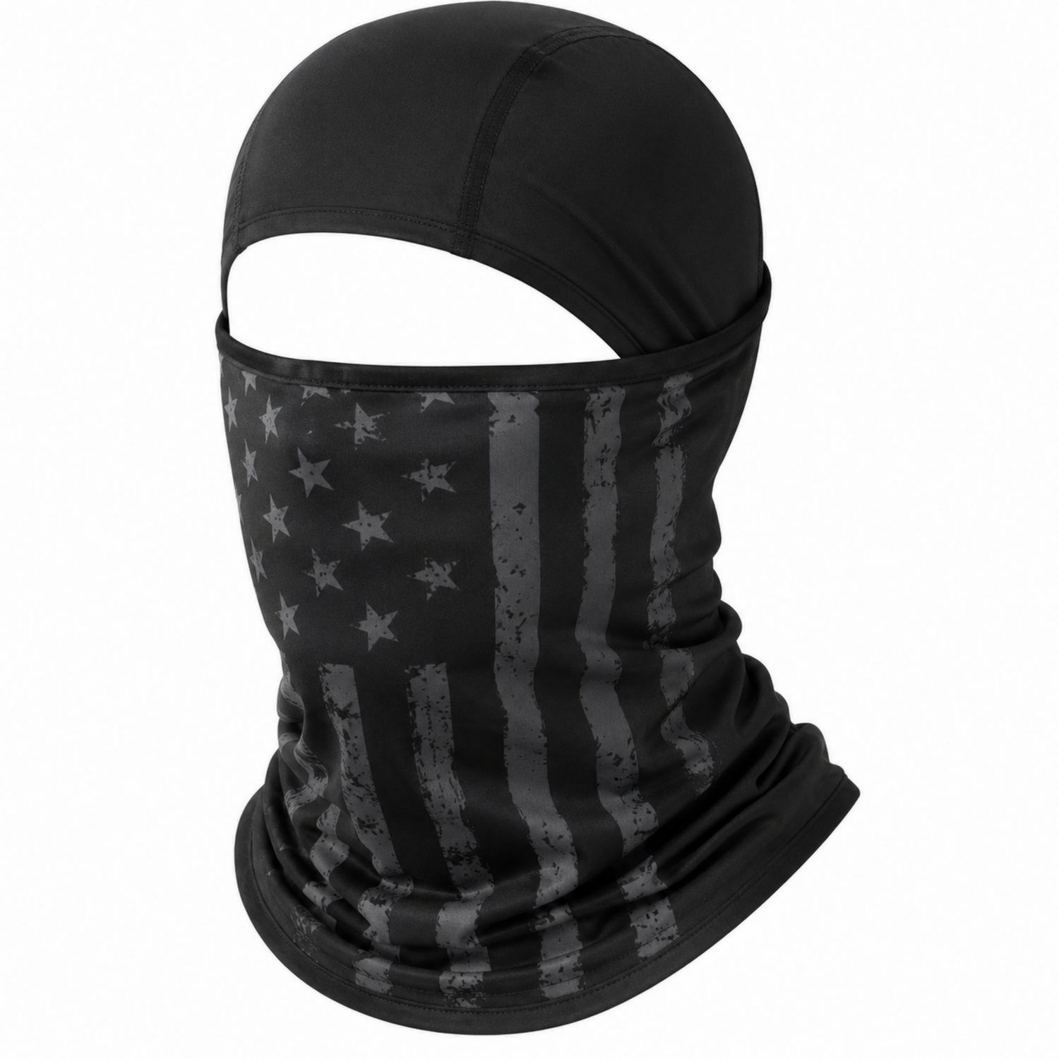 Balaclava Termica Nero/Grigio con Motivo Bandiera Americana