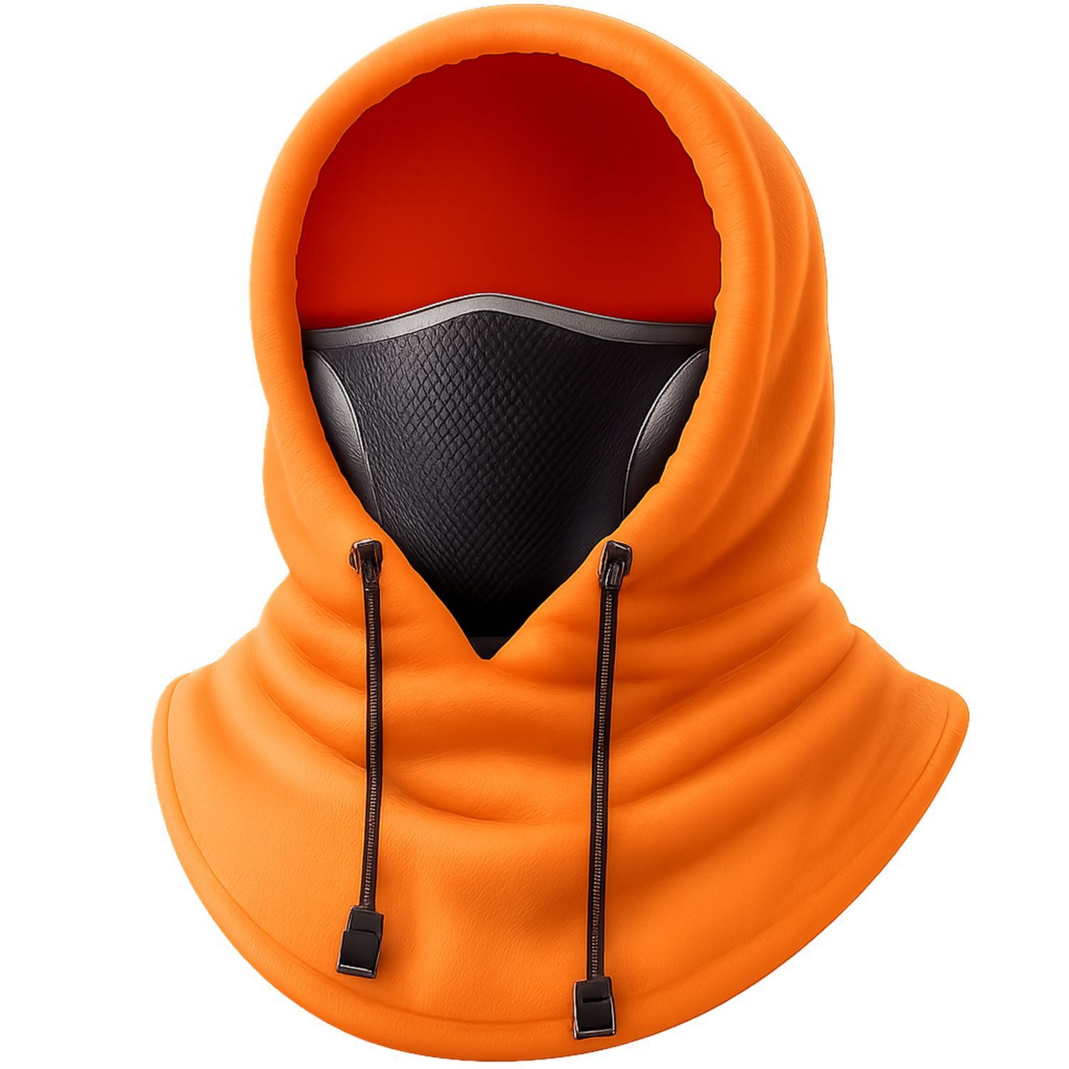 Cappuccio Avvolgente con Maschera Protettiva Arancione