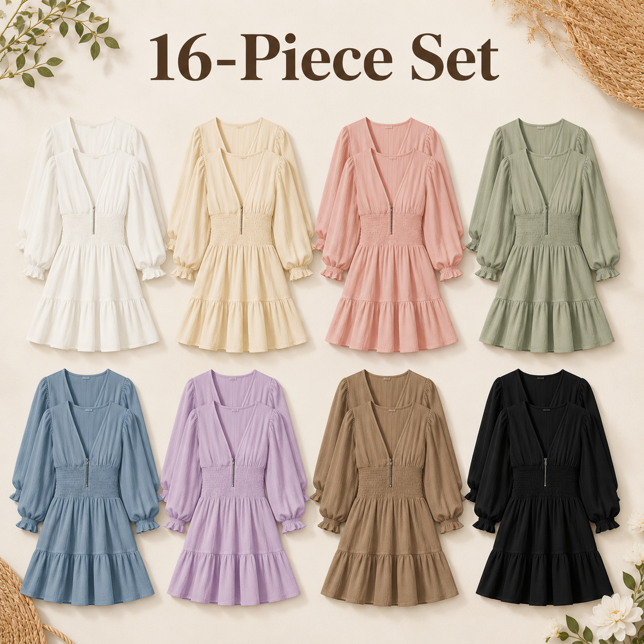 Mixed 16-Pack dress set in eight color pairs