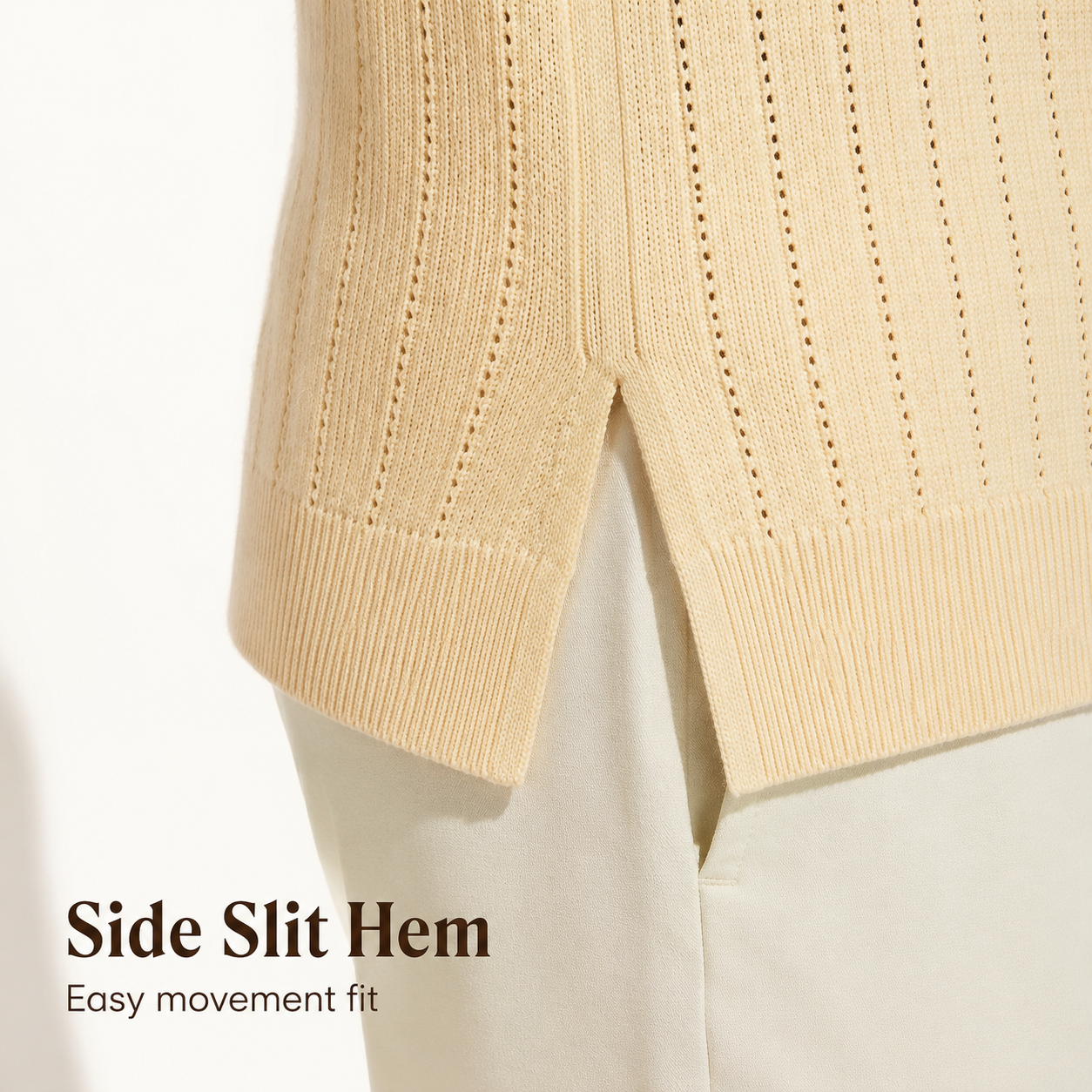 Side slit hem detail